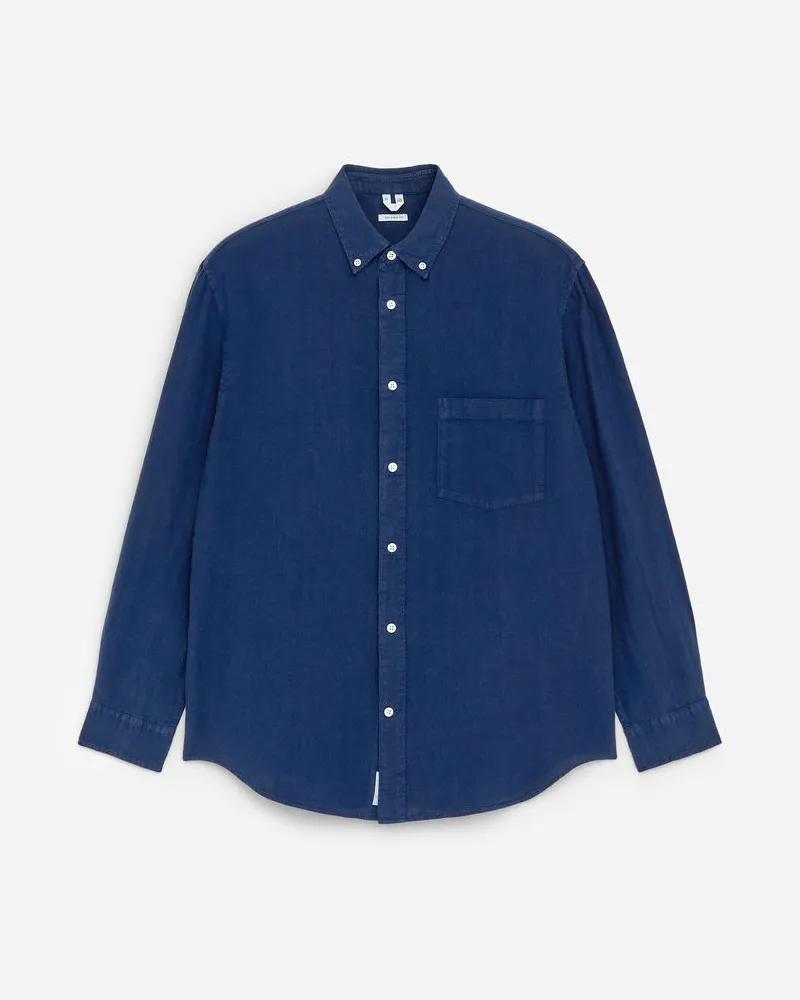 Arket Lockeres Leinenhemd -Blau Blau