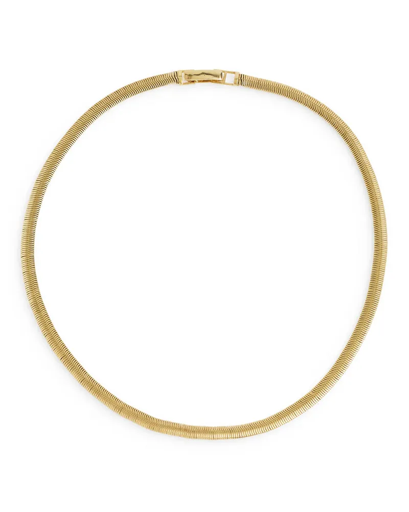 Arket Vergoldete Schlangenhalskette - Goldfarben Gold