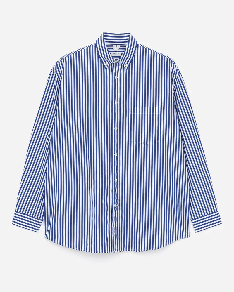 Arket Oversized-Hemd Aus Popeline - Blau|Weiß|Mehrfarbig Blau