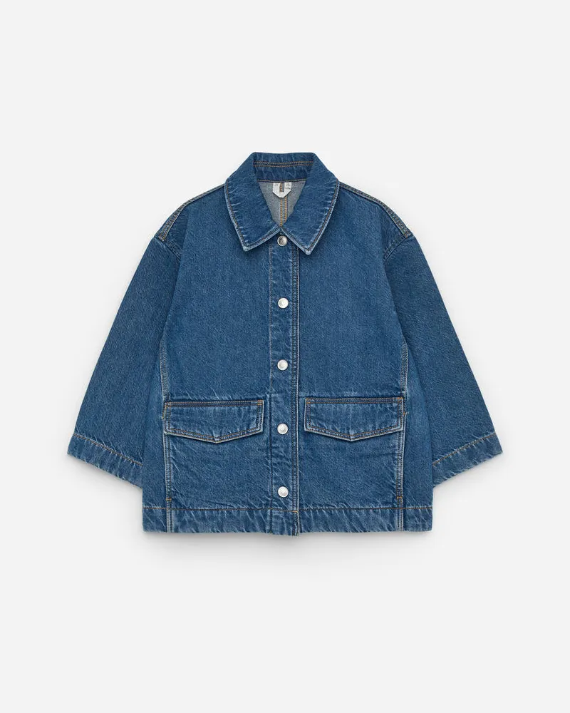 Arket Overshirt Aus Denim - Blau Blau