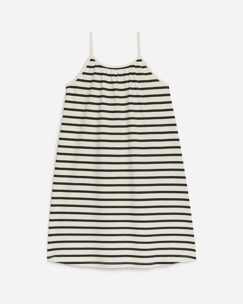 Arket Trägerkleid Aus Baumwolle -Schwarz Schwarz