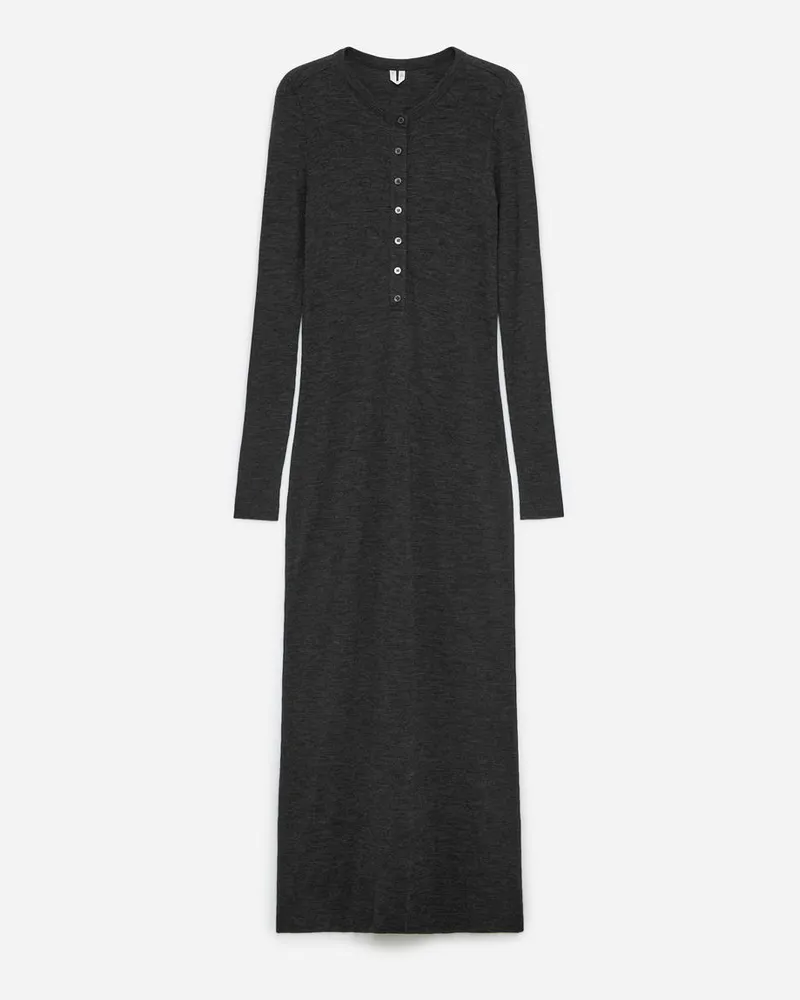 Arket Kleid Aus Schwerem Wollstrick - Grau Dunkelgrau