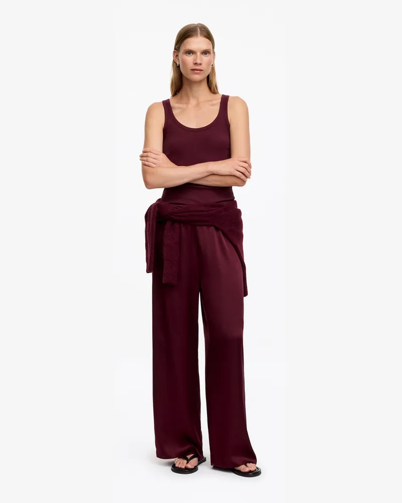 Arket Hose Aus Seidensatin -Rot Rot