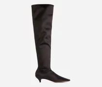 Overknee-Stiefel Aus Satin -Braun