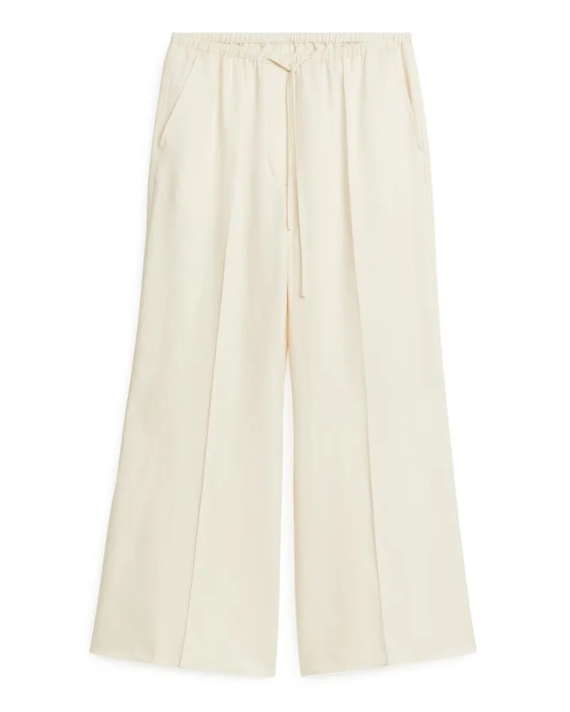 Arket Kick-Flare-Hose Mit Kordelzug - Weiß Cremeweiß