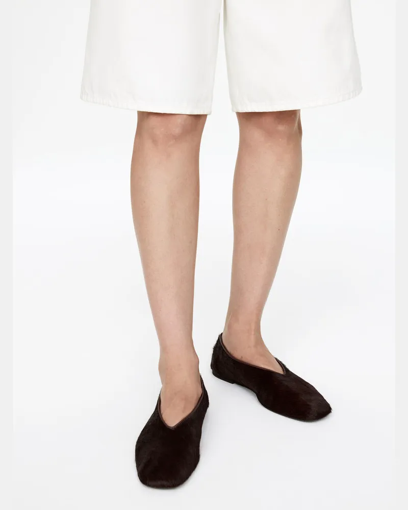 Arket Ballerina Aus Leder -Braun Braun