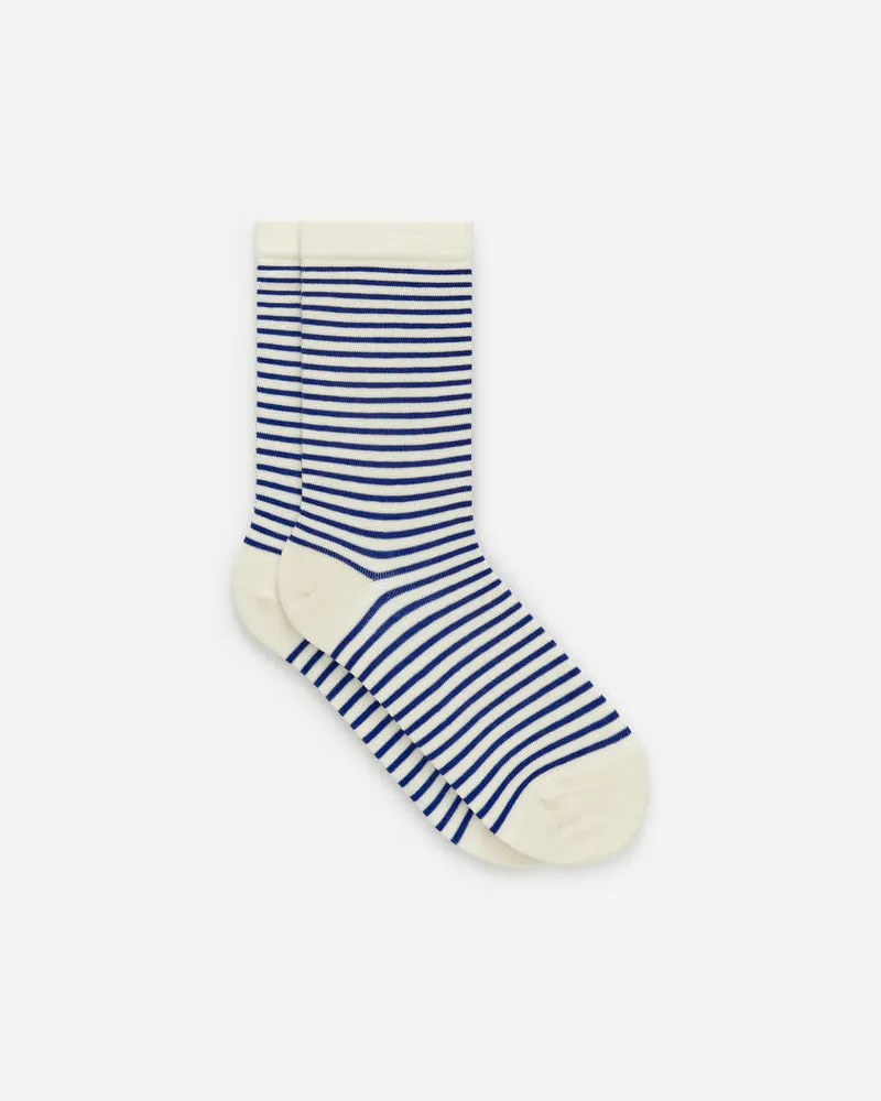 Arket Gestreifte Baumwollsocken - Blau|Weiß|Mehrfarbig Cremeweiß