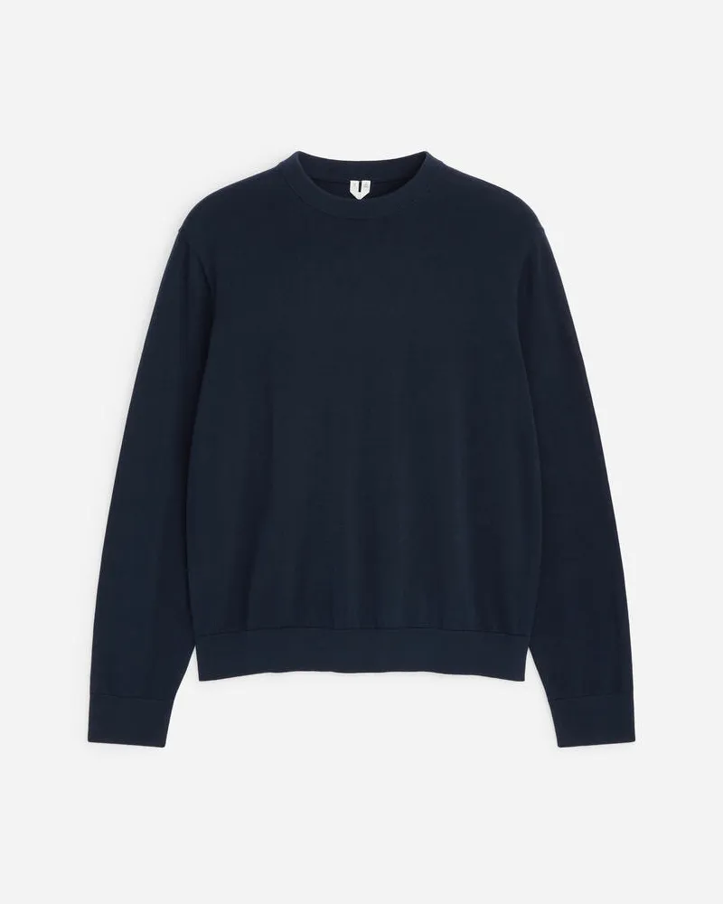 Arket Leichter Baumwollpullover Mit Rundhalsausschnitt -Blau Blau