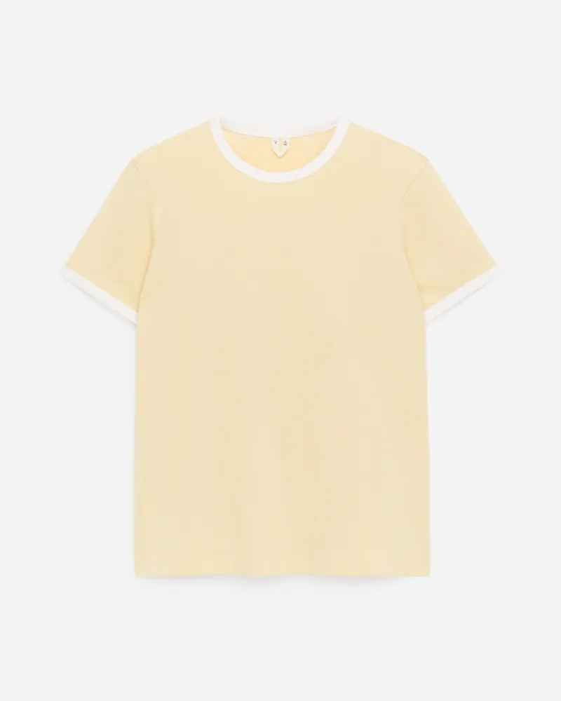 Arket T-Shirt Mit Kontrastfarbenen Einfassungen -Gelb Gelb