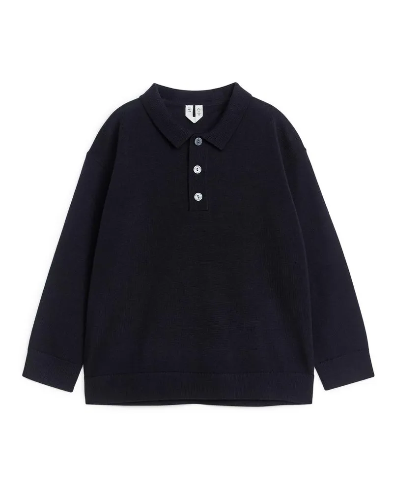 Arket Polopullover Aus Wolle - Blau Dunkelblau