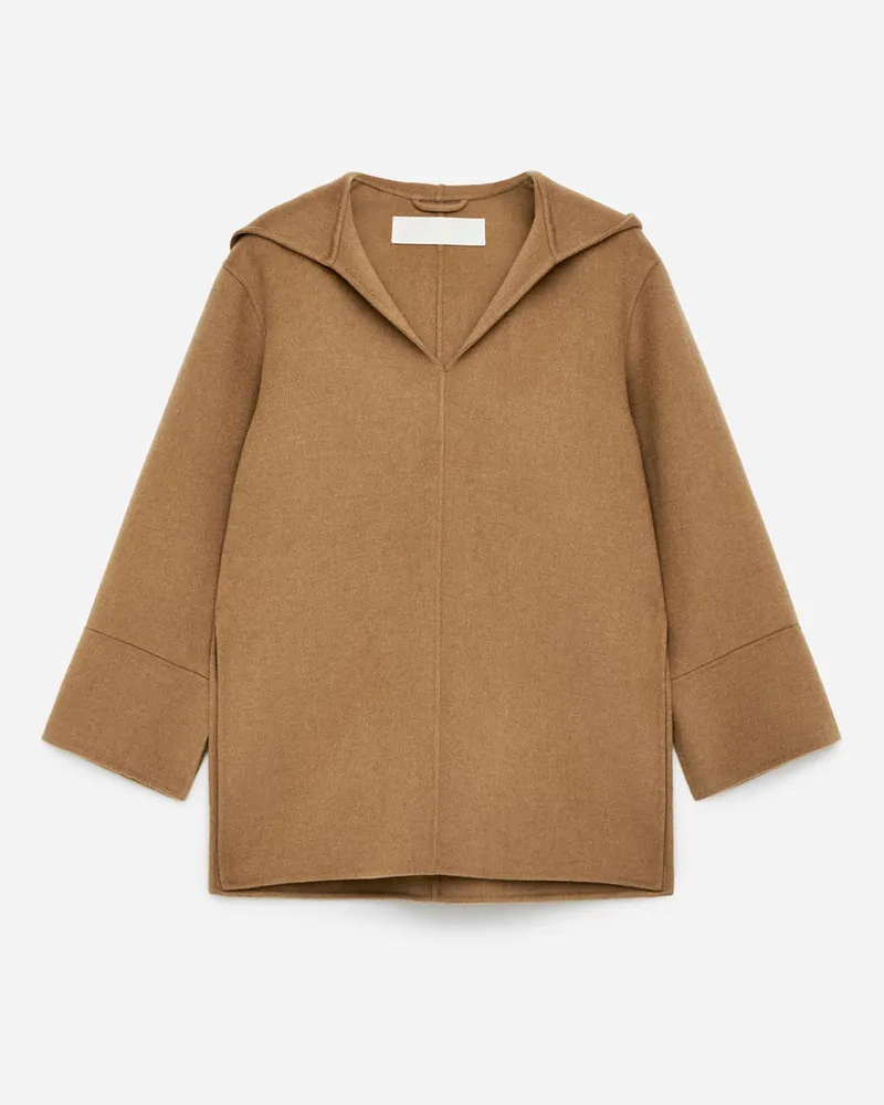 Arket Doubleface-Pullover Aus Wollmischung - Beige Kamel