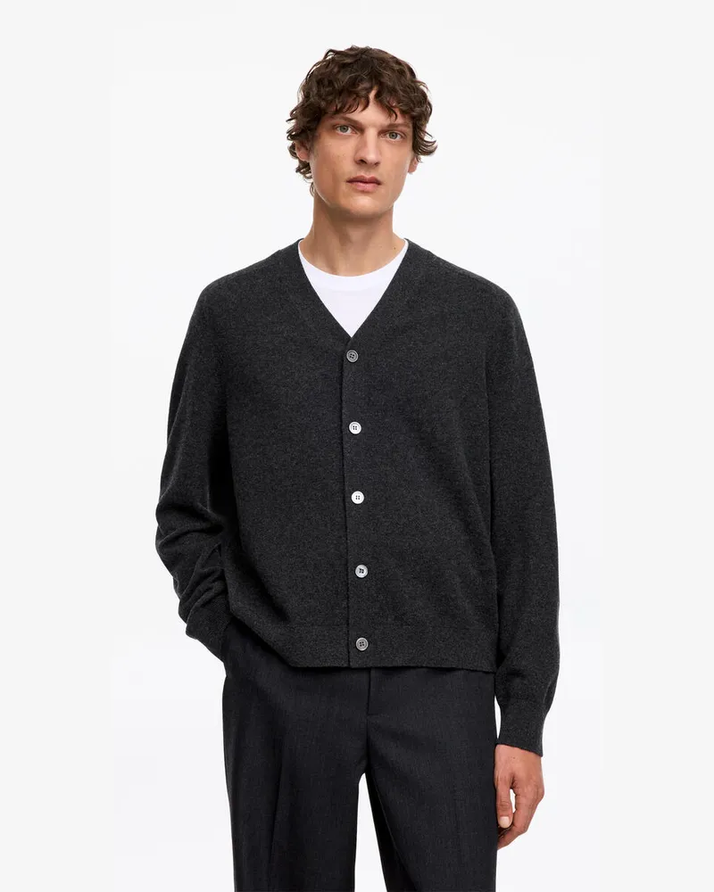 Arket Feinstrickjacke Aus Wolle -Grau Grau