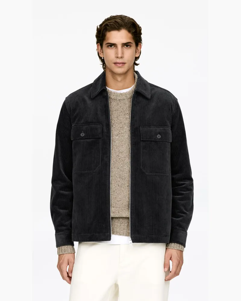 Arket Overshirt Aus Cord -Schwarz Schwarz