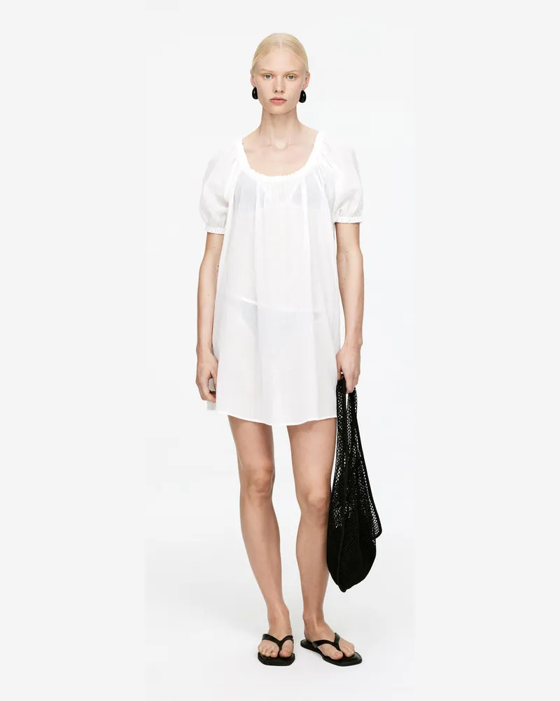 Arket Strandkleid Aus Baumwollvoile -Weiß Weiß