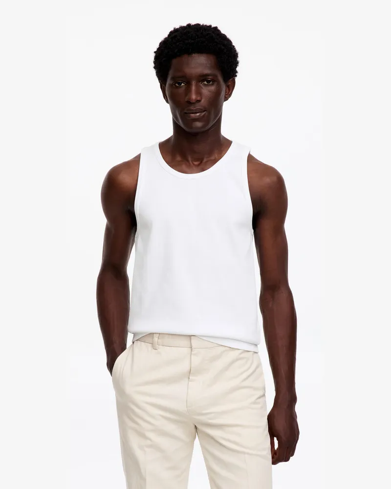 Arket Geripptes Tanktop -Weiß Weiß
