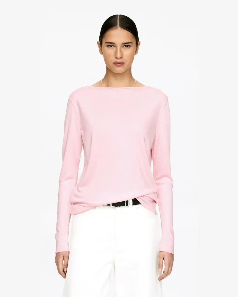 Arket Satinoberteil Mit U-Boot-Ausschnitt -Rosa Rosa