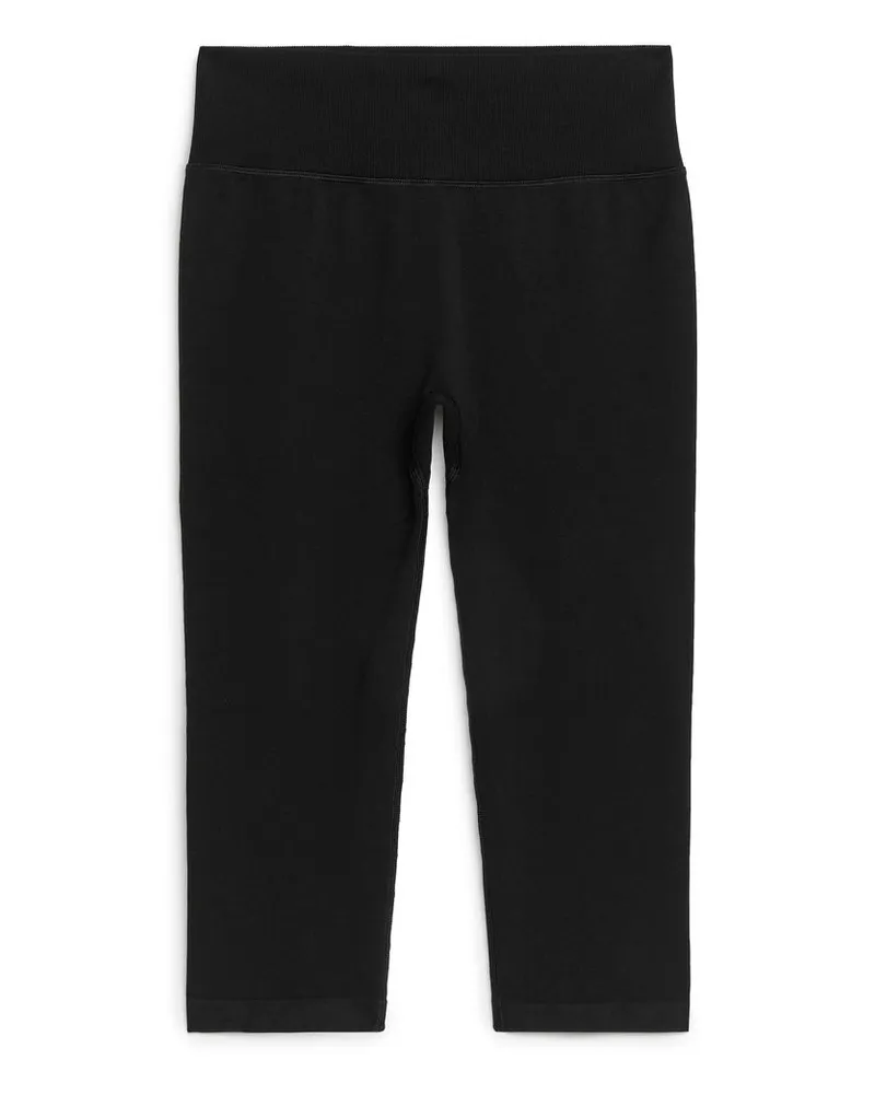 Arket Nahtlose Capri-Leggings -Schwarz Schwarz