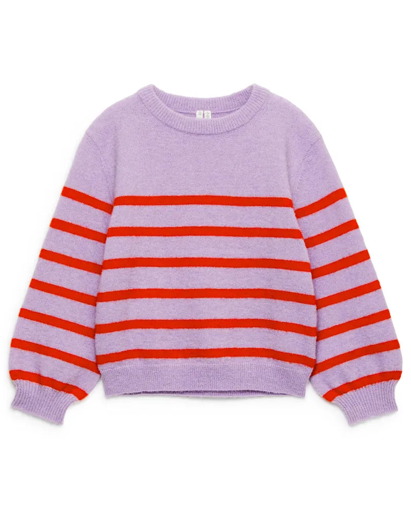 Arket Strickpullover Mit Intarsien - Mehrfarbig|Lila Flieder