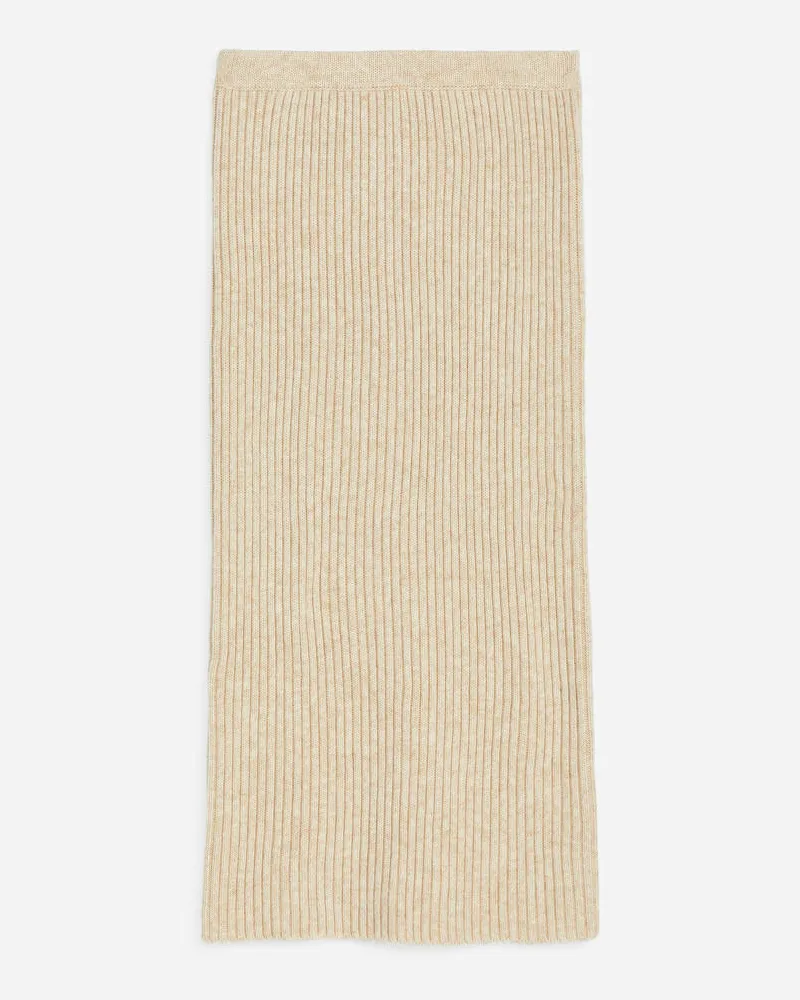 Arket Gerippter Rock Aus Baumwolle Und Wolle -Beige Beige