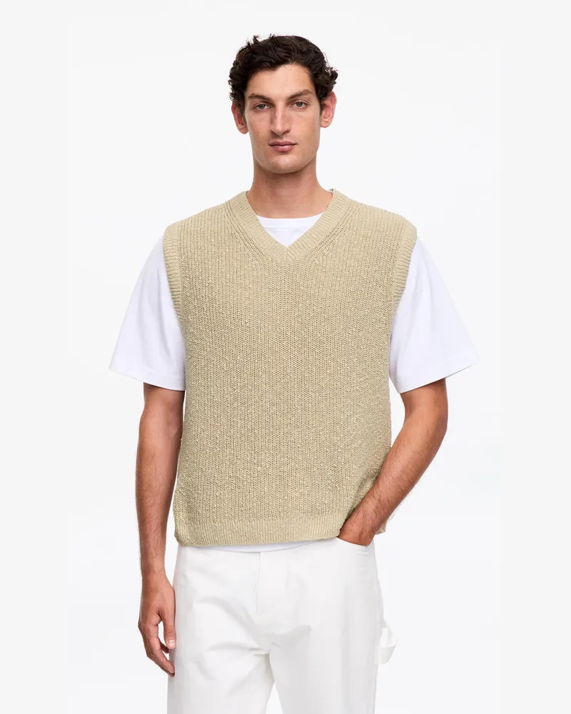 Arket Pullunder Aus Baumwolle Und Leinen -Beige Beige