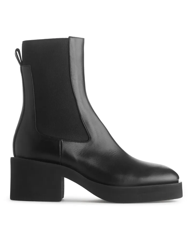 Arket Chelsea-Boots mit Absatz Schwarz