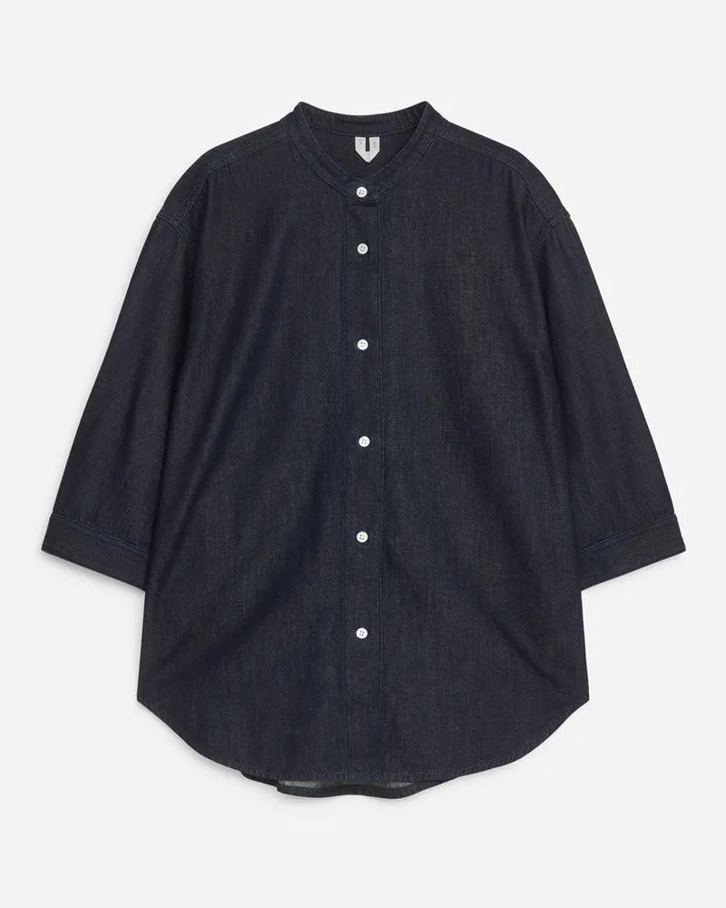 Arket Raw-Denim-Bluse -Blau Blau