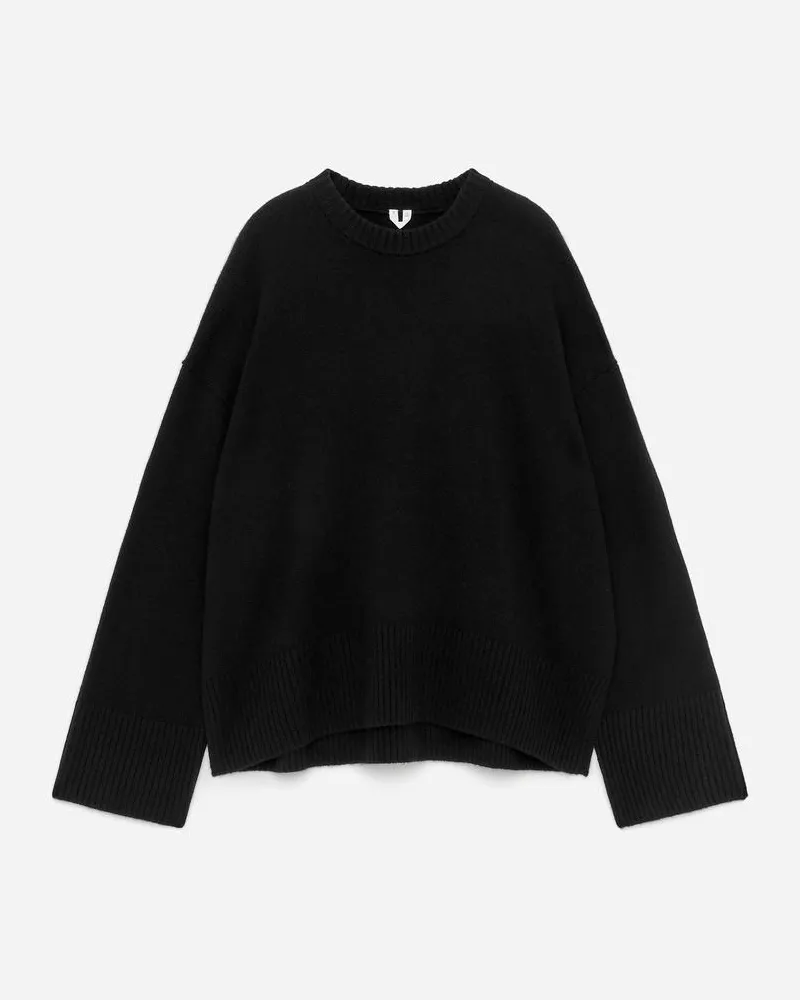 Arket Lässiger Pullover Aus Kaschmir Und Wolle - Schwarz Schwarz