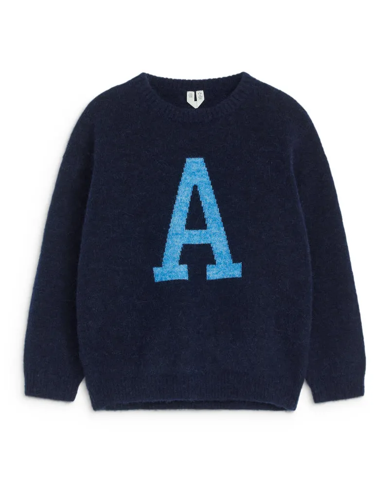 Arket Pullover Aus Einer Mischung Aus Wolle Und Alpaka - Blau Dunkelblau