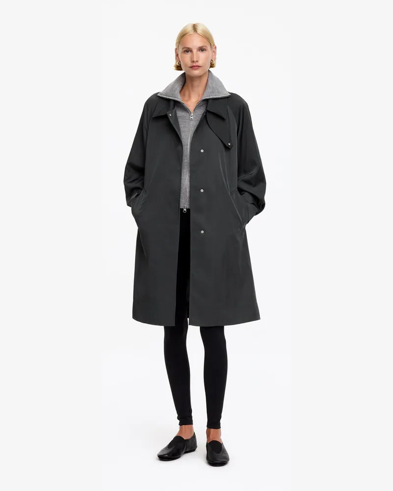 Arket Lockerer Mantel Aus Nylon -Grau Grau