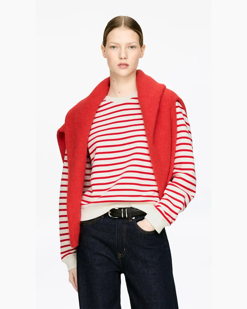 Arket Frottee-Sweatshirt -Weiß Weiß
