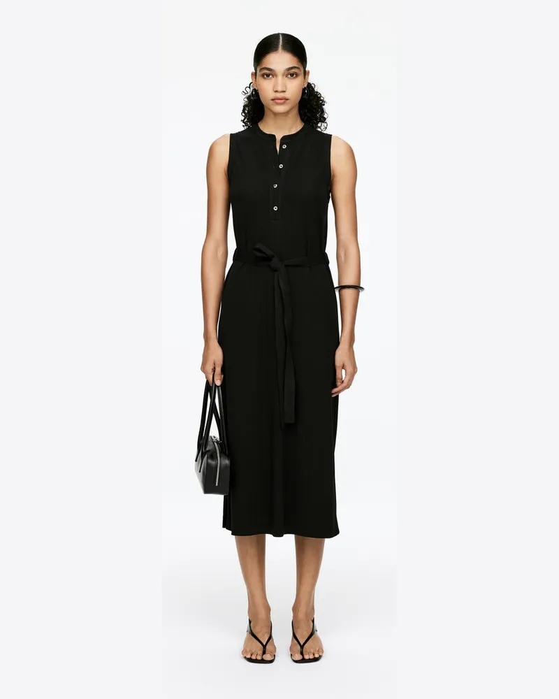 Arket Kleid Aus Stretch-Viskose -Schwarz Schwarz