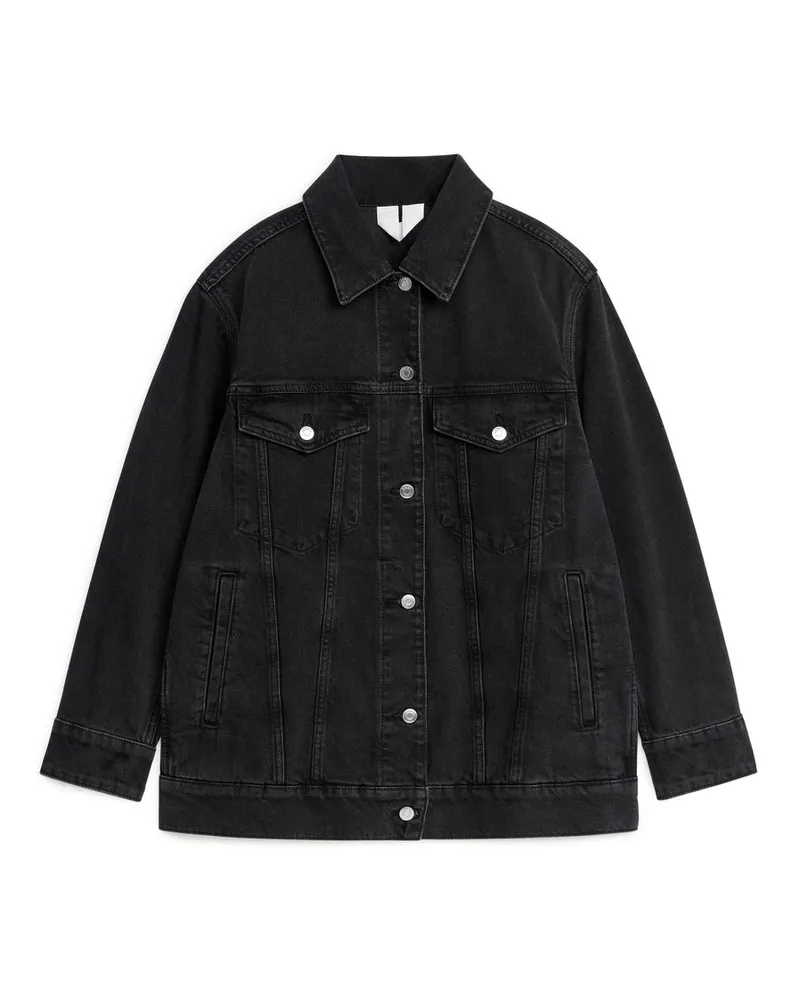 Arket Oversized-Jeansjacke -Schwarz Schwarz