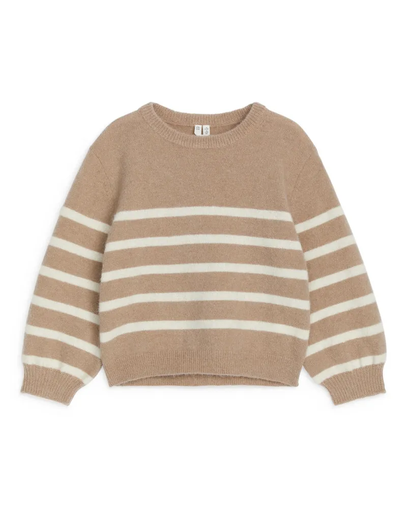 Arket Strickpullover Mit Intarsien - Beige|Weiß|Mehrfarbig Beige