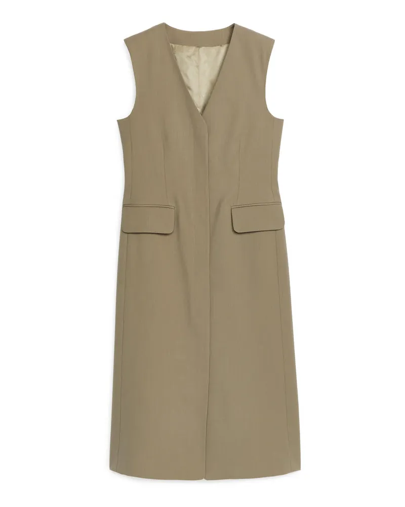 Arket Westenkleid Aus Wollmischung - Braun|Beige Taupe