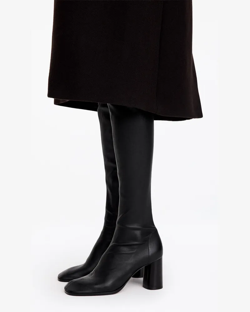 Arket Overknee-Stiefel Aus Stretchleder -Schwarz Schwarz