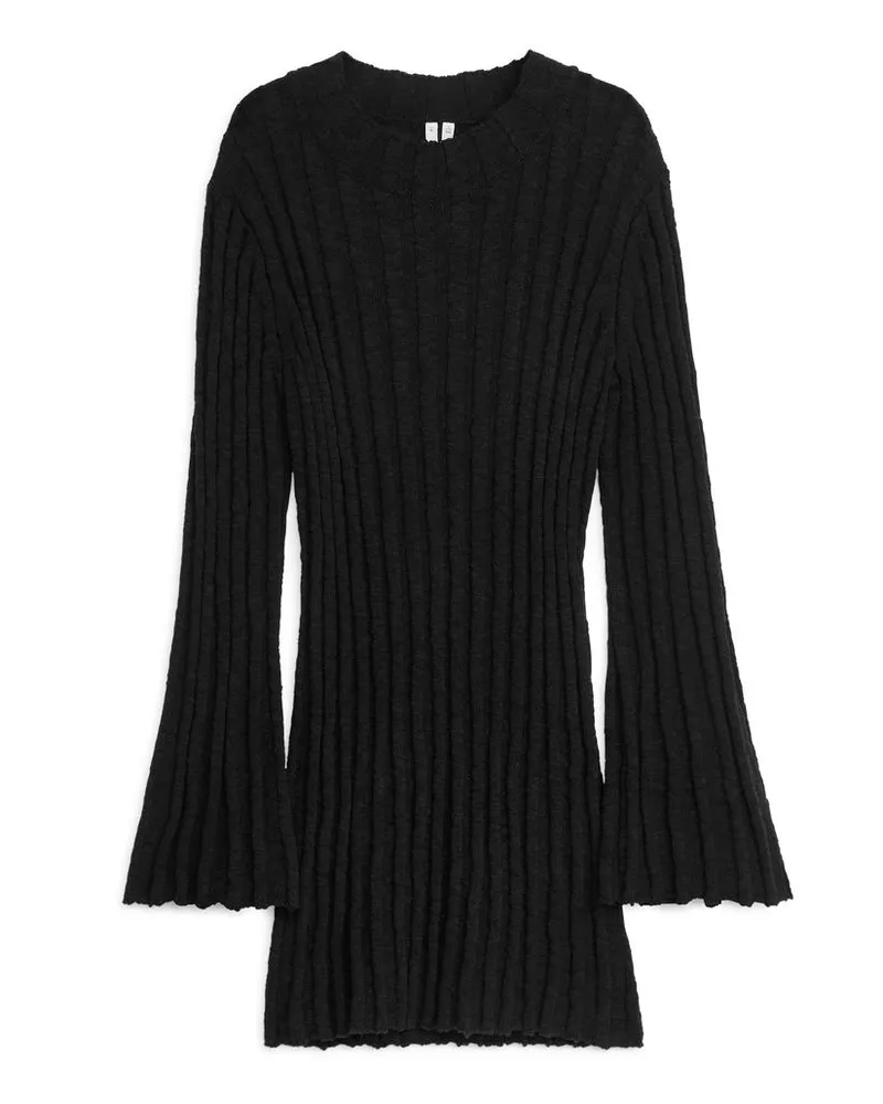 Arket Gerippter Bouclé-Pullover - Schwarz Schwarz