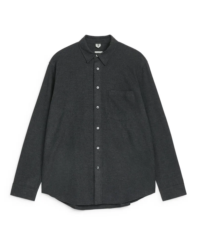 Arket Lockeres Flanellhemd -Grau Grau