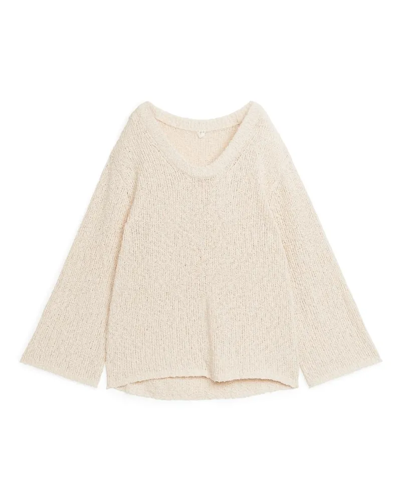 Arket Bouclé-Pullover - Weiß Cremeweiß