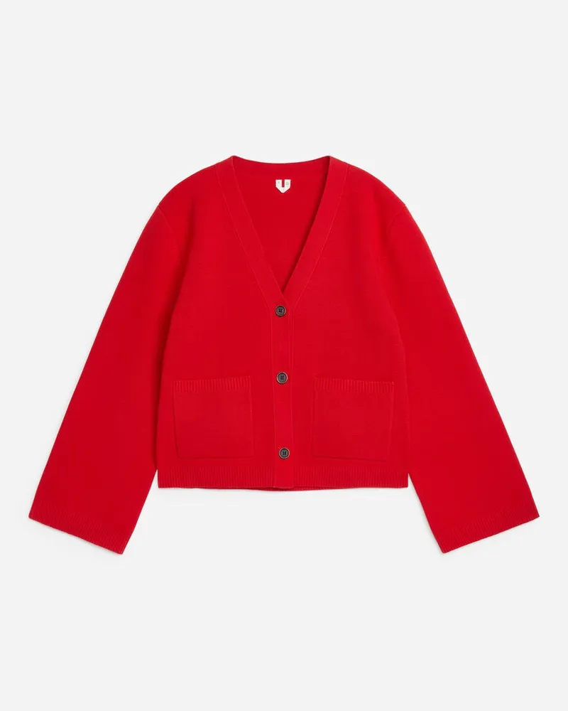 Arket Strickjacke Aus Baumwolle -Rot Rot