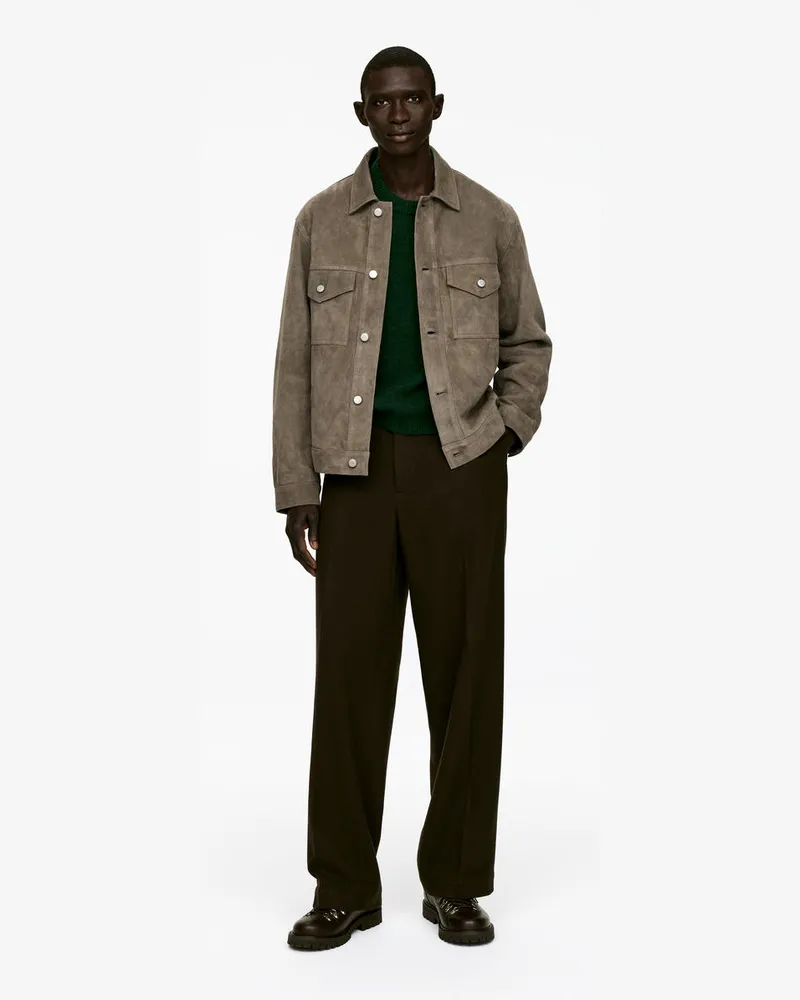 Arket Velourslederjacke -Grün Grün