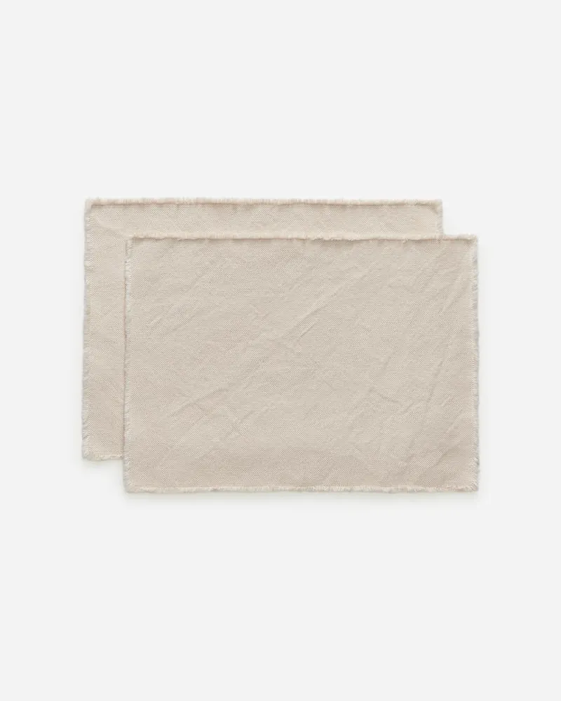 Arket Tischset Mit Ausgefransten Rändern, 2Er-Set - Beige Beige