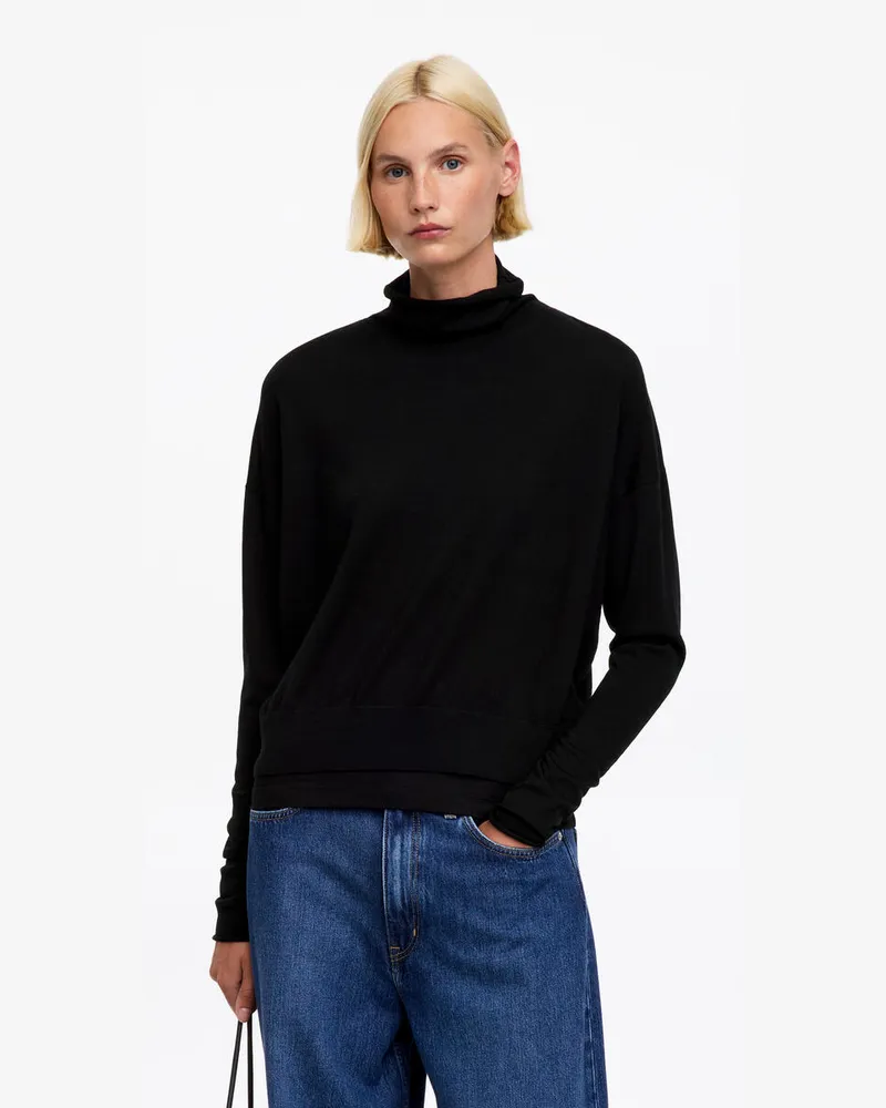 Arket Rollkragenpullover Aus Merinowolle -Schwarz Schwarz