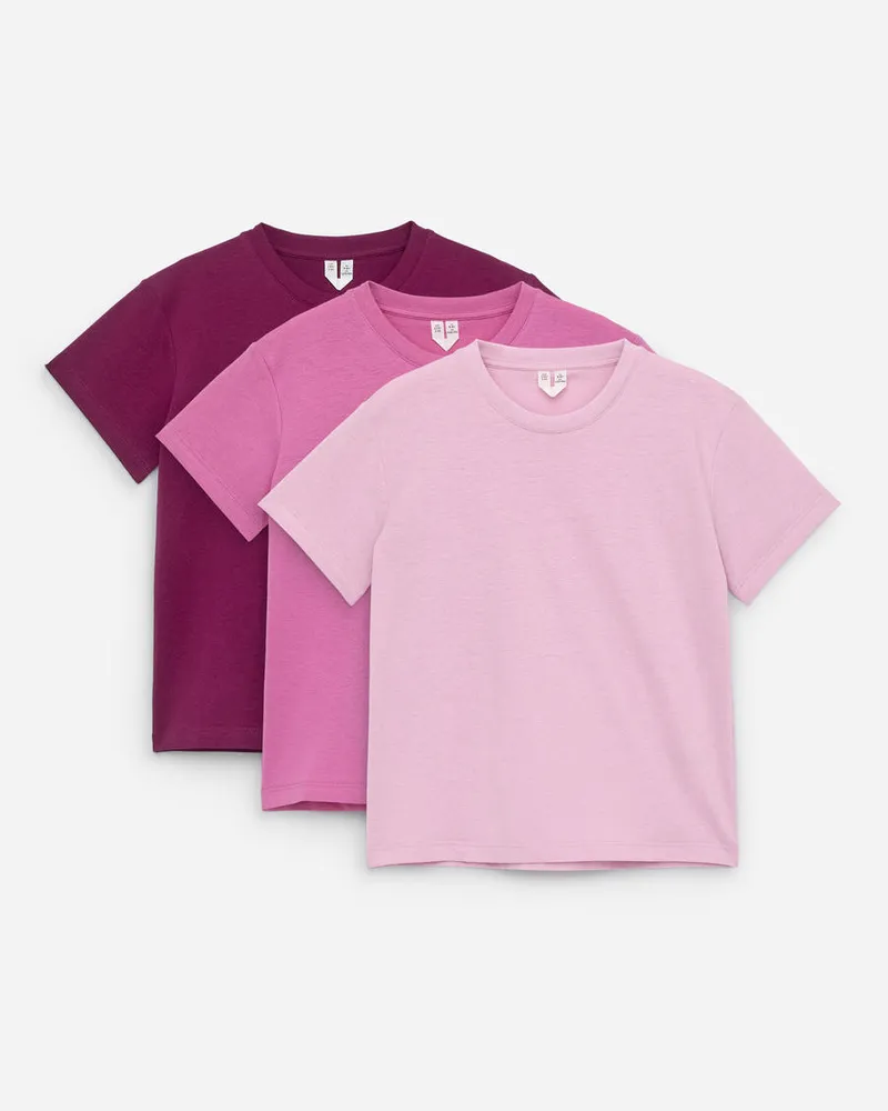 Arket T-Shirt Mit Rundhalsausschnitt 3er-Pack -Rosa Rosa