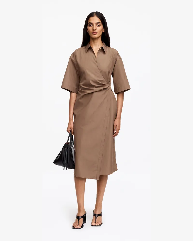Arket Wickelkleid Aus Baumwolle -Braun Braun