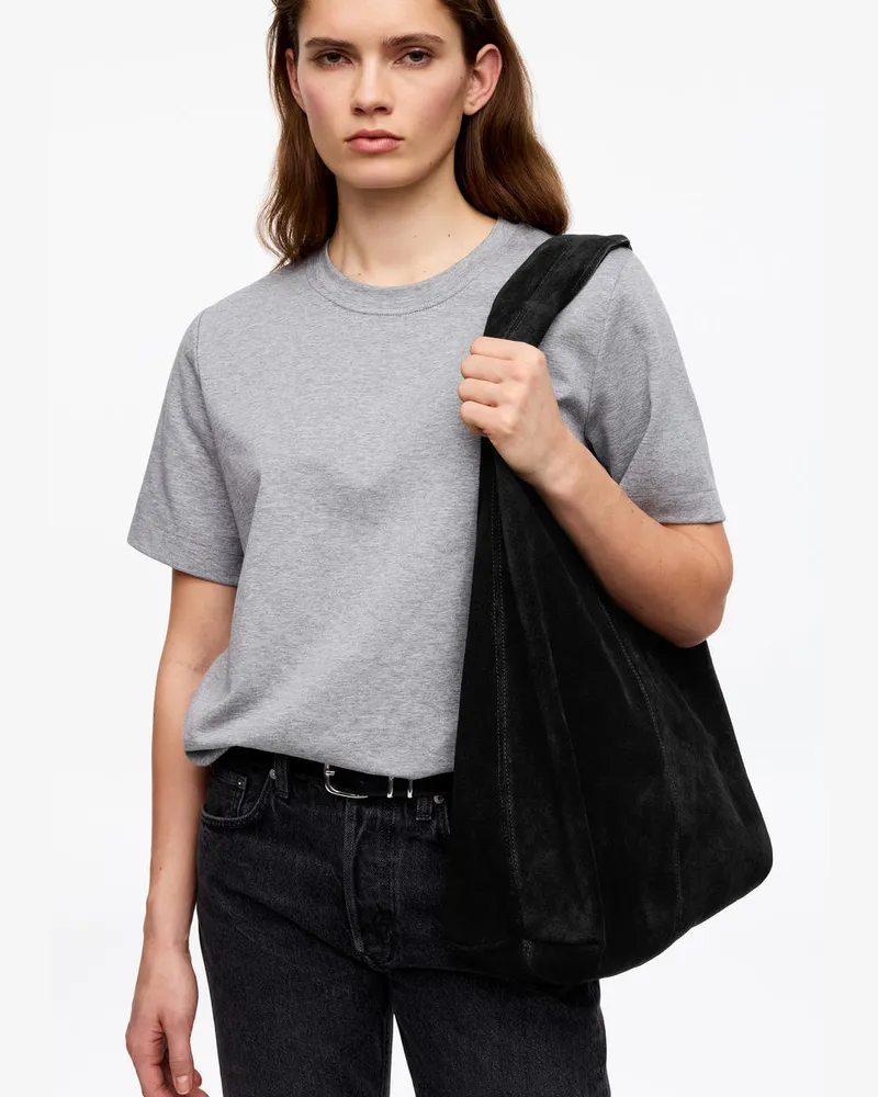 Arket Weiche Tasche Aus Spaltvelours -Schwarz Schwarz