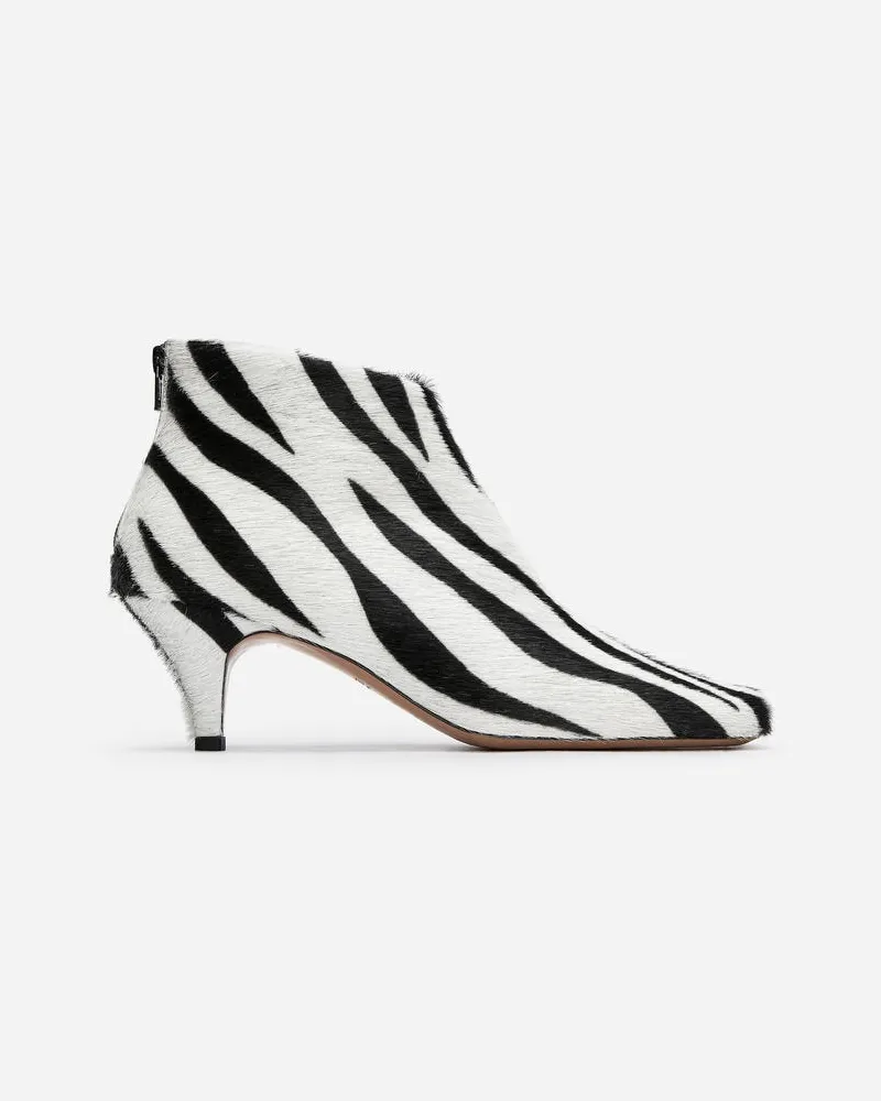 Arket Stiefelette Mit Zebramuster -Schwarz Schwarz