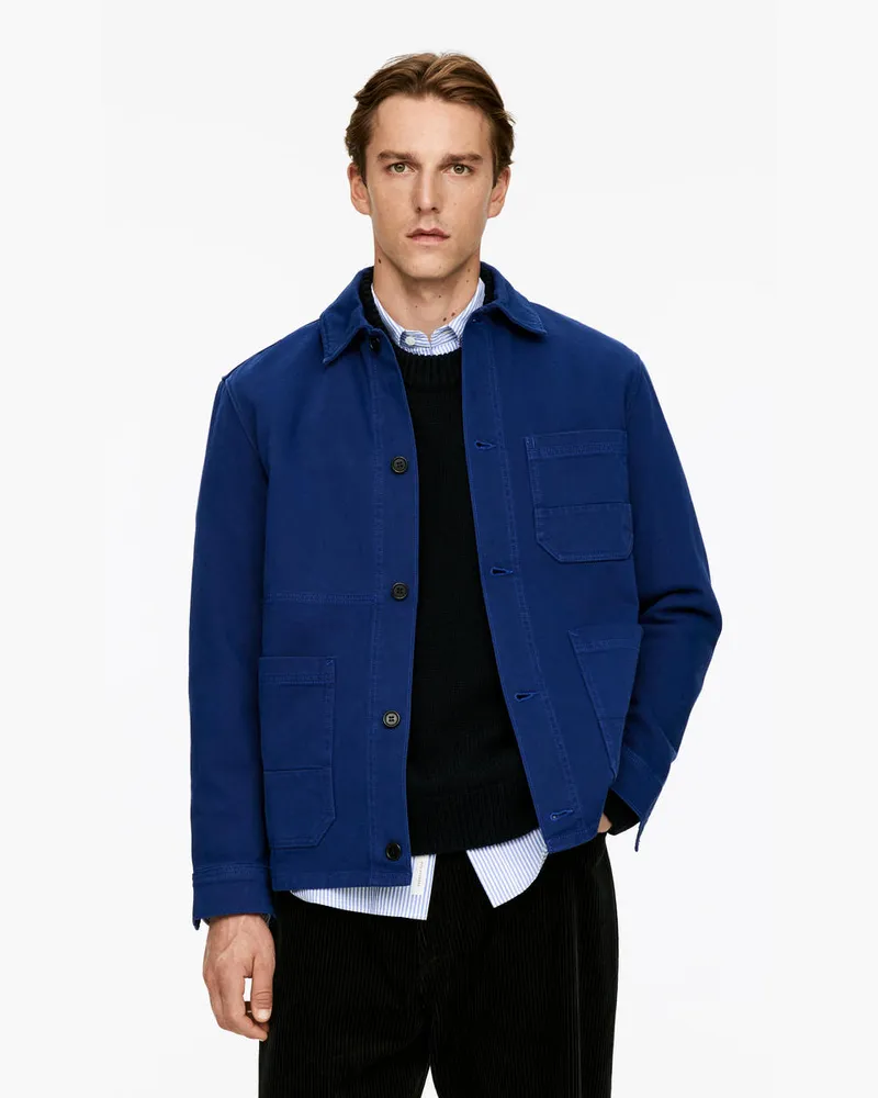 Arket Overdyed-Overshirt Aus Twill -Blau Blau