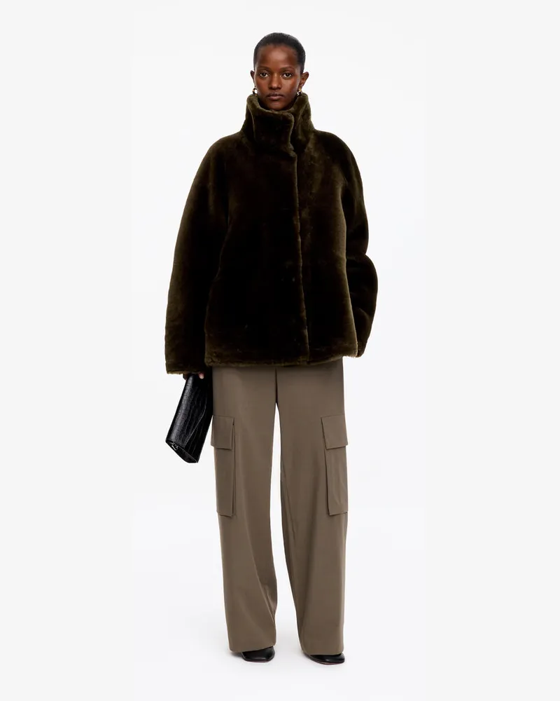 Arket Lockerer Shearling-Mantel -Grün Grün