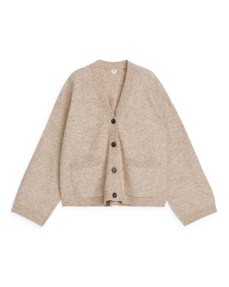 Arket Strickjacke Aus Wolle Und Alpakawolle - Beige Hafer