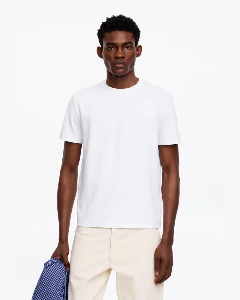 Arket Interlock-T-Shirt Mit Normaler Passform -Weiß Weiß